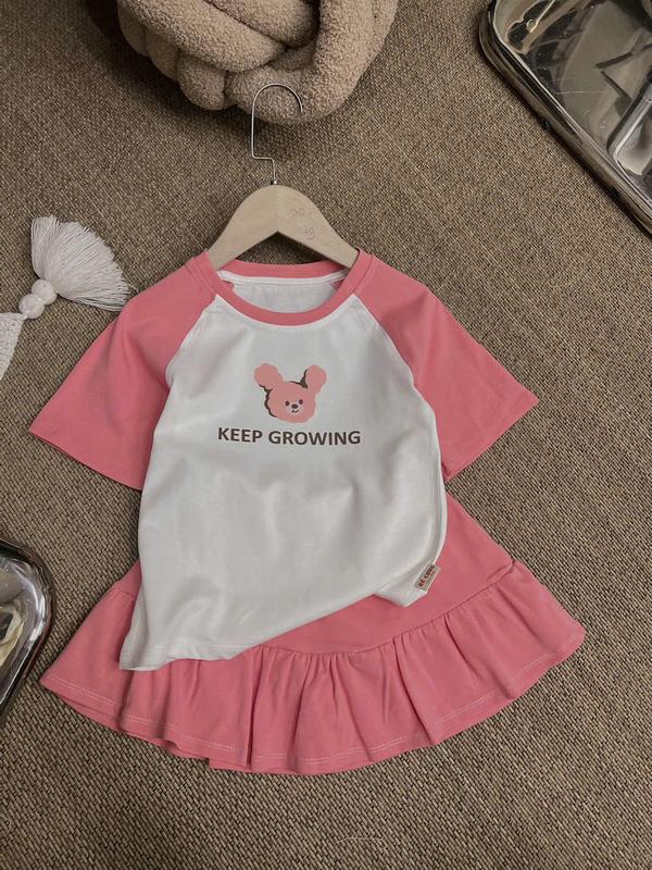 Set Áo Thun Trắng Phối Tay Hồng Đậm Kèm Chân Váy Đuôi Cá 40M Dành Cho Bé Gái