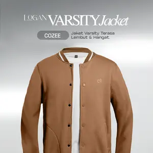 CUTOFF Logan Jaket Varsity Baseball Fleece Snap Button Polos Pria Premium