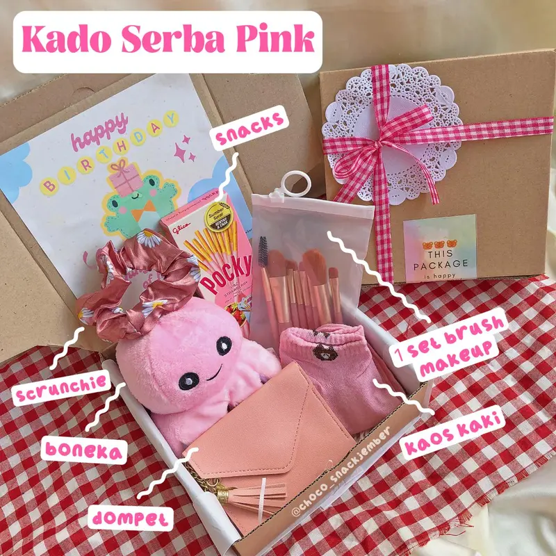 Kado Ulang Tahun Serba Pink Hadiah Cewek Wisuda Anniversary Valentine 0