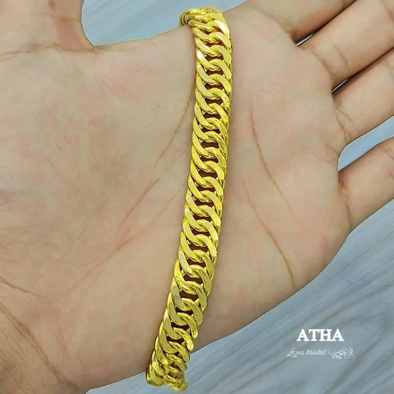 Gelang Lapis Kristal Atha Motif Lipan Model Susun Double gelang tangan wanita Emas Perhiasan Bracelets 3