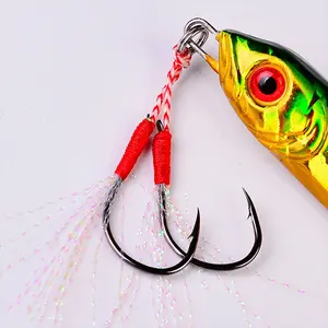 Double / Single Fishing Hook Assist Hooks / Jig Lure Double Hook Slow Fast Double Pair / Jigging Fishjig Assist Hooks