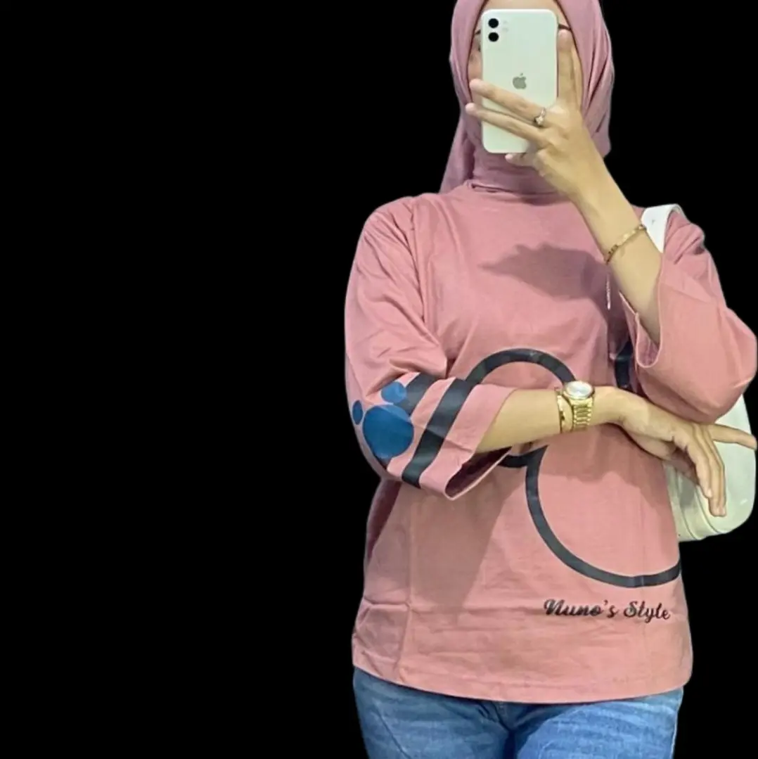 kaos wanita motif Mickey bahan cotton combat