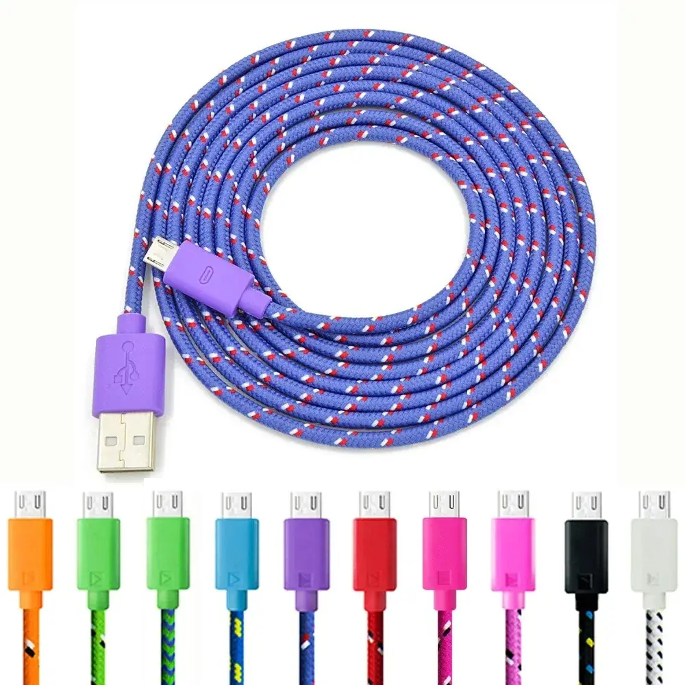 Micro USB Cable 1M/2M/3M Fast Charging Mobile Phone USB Charger Adapter Cord Wire Data Sync Cable For Samsung Galaxy S24 S23 Plus Huawei Xiaomi Redmi Note 6 5 Pro 5 4X 4 Oppo Vivo Y100 Android Smartphone Cellphone Electronic