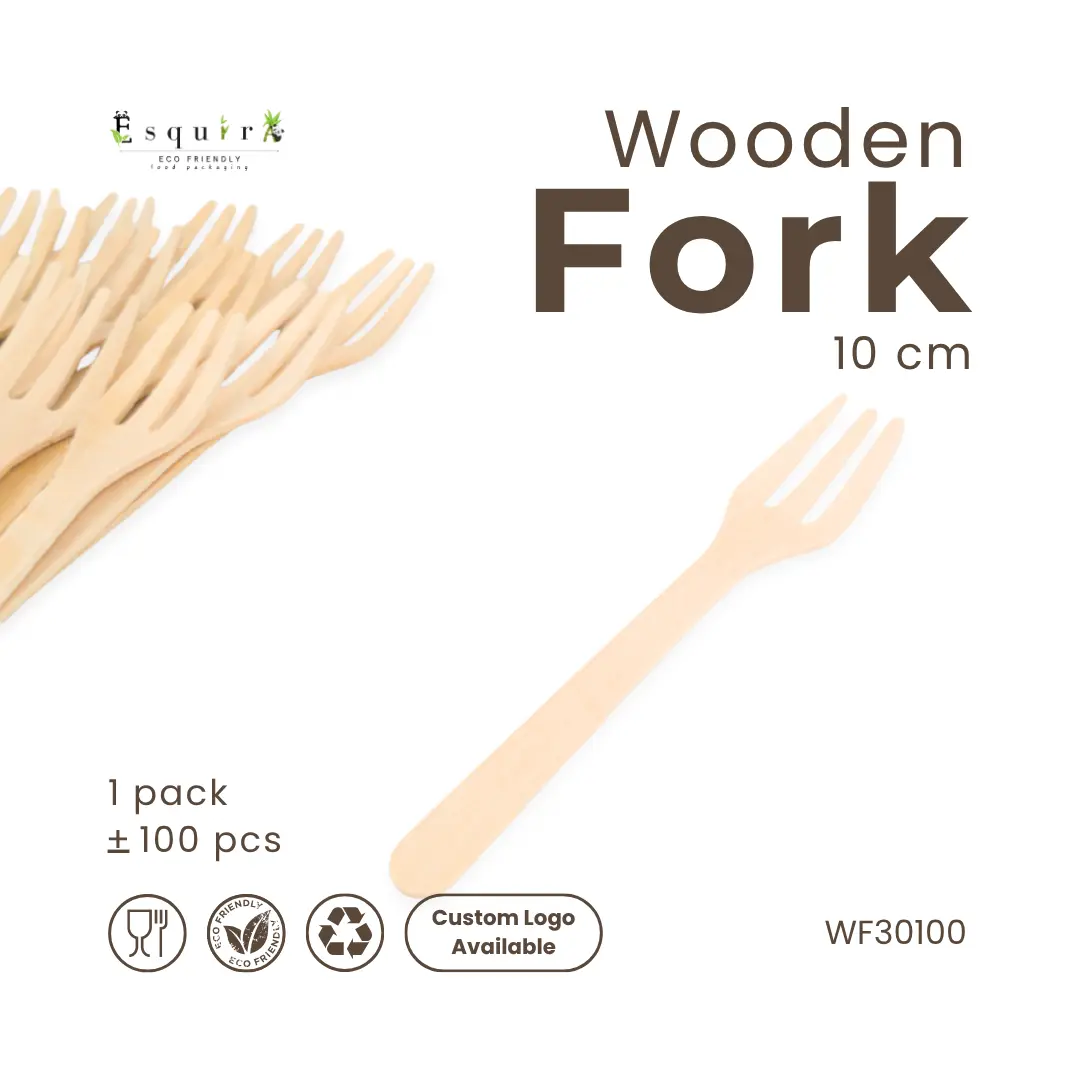 Wooden Fork / Garpu Dessert 10 Cm / 100 Pcs / WF30100