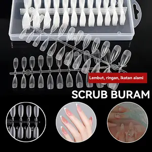 "400+ Set Kuku Palsu Matte Frost Kualitas Tinggi - Kita Manikur & Nail Art DIY, Instalasi Cepat, Berkepanjangan, Natural, Pre-Desain, Hilangkan Pakai"