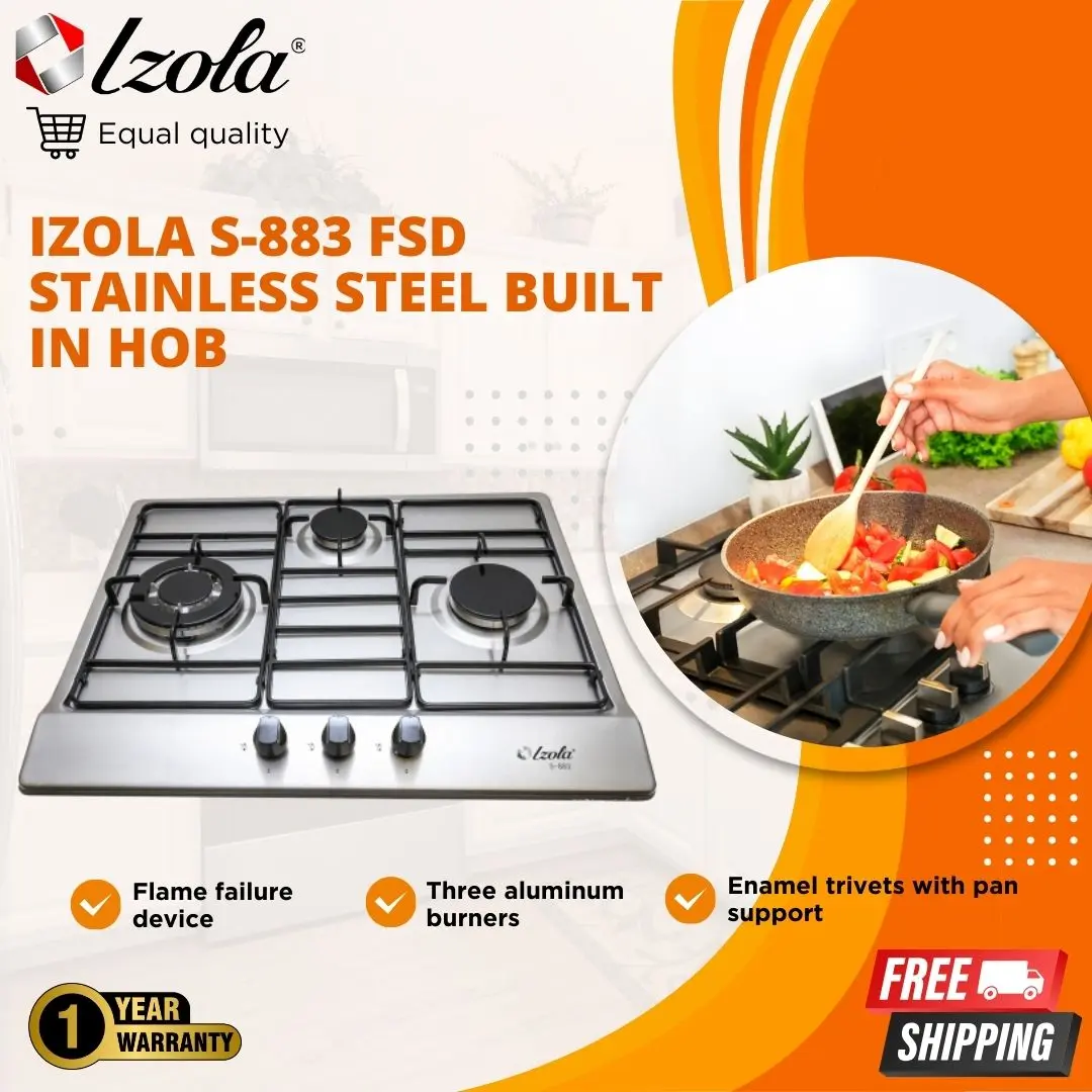 Izola S-883 FSD Stainless-Steel Built-In HOB | Free Installation