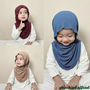 Hijab Meleyot Instan Anak Bergo Huma 3 - 6 Tahun Jisoo Mleyot Instan Spandek Jersey Hijab Instan Huma Meleyot