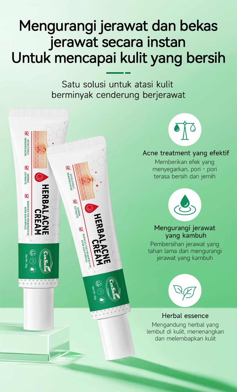 Product Introduction of （T1）BPOM.Beli 2 Gratis 1.Challenge 7 Hari Jerawat Hilang,CINSULIN Obat Jerawat Herbal Ekstrak Alami Cepat Hilangkan Komedo & Jerawat Meradang  BPOM Certified  Aman untuk Remaja & Kulit Sensitif Berjerawat Wajah Gatal Beruntusan 4