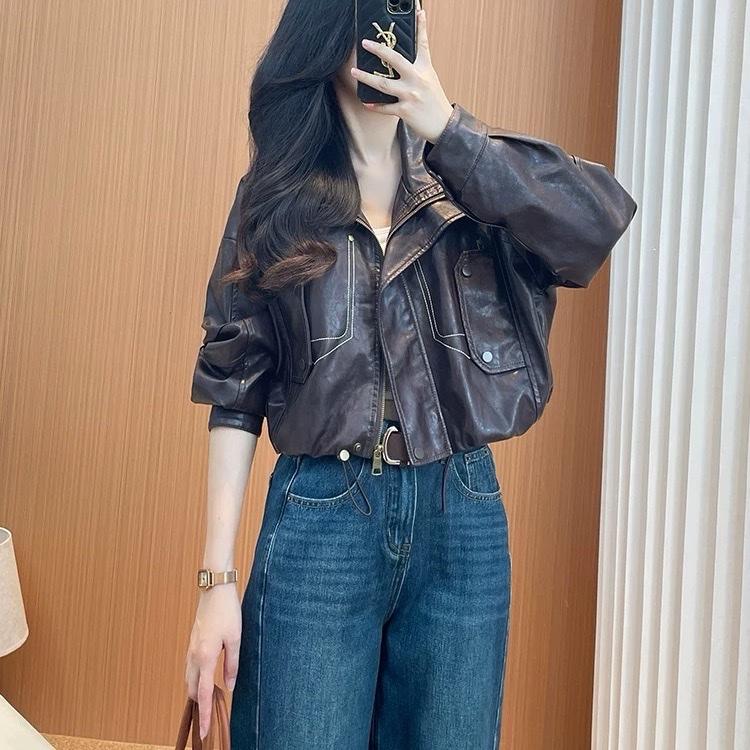 ẢNH THẬT Áo da nữ cao cấp quảng châu mẫu mới 8836