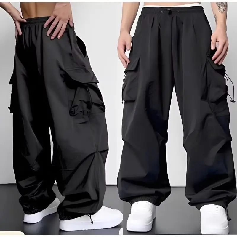 Celana Cargo Pria Model Terbaru Highwaist Korean Stail Casual Dengan Tali Serut Pinggang Karet Keren