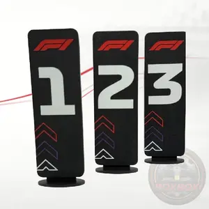 1/24 Scale Formula 1 Parc Ferme Board Podium Sign Desk Display F1 - Miniatur Papan Balap Posisi Podium Racing