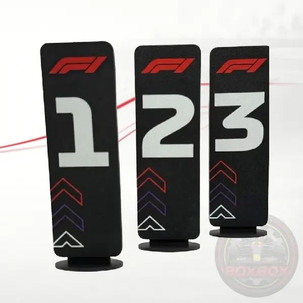 1/24 Scale Formula 1 Parc Ferme Board Podium Sign Desk Display F1 - Miniatur Papan Balap Posisi Podium Racing