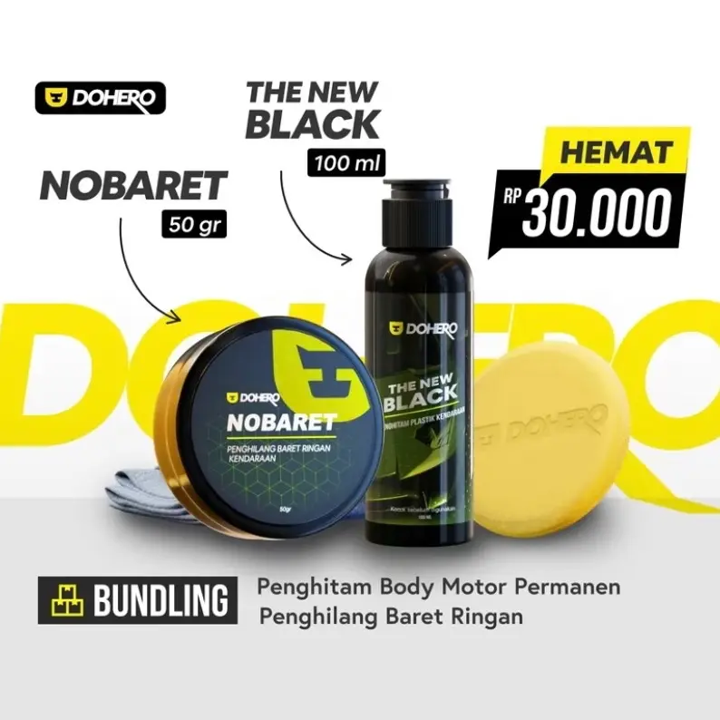 Dohero paket Penghitam Dan Menghilangkan Baret Ringan Motor Dan Mobil - The New Black Dan Nobaret