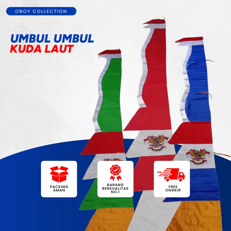 Bendera Indonesia Umbul Umbul Merah Putih Mode Kuda Laut Umbul-Umbul Motif Garuda 0
