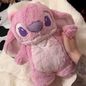 Disney Stitch Angel Anime Winter Plush Hot Water Bottle Extra Large Cartoon Women'S Home Water Filling Hand Warmer Girls Gifts