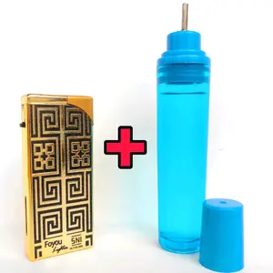 "g801" Korek Bara Case Metal Royal Gold + REFFIL 18ml