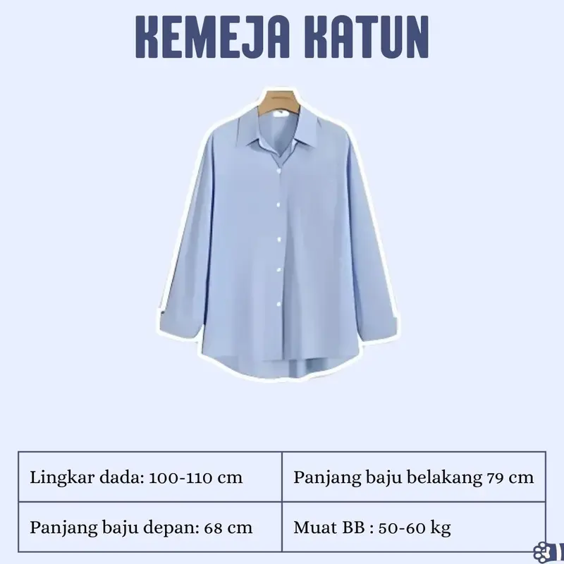 Baby Blue Oneset Celana 3in1 (Kemeja biru, celana ivory, dan tas putih) Korean style Wanita Cantik - PS12 1