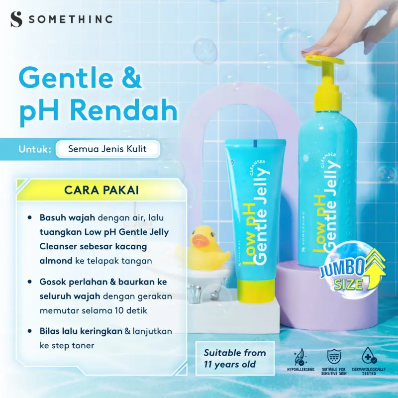 [Exclusive] SOMETHINC Low pH Gentle Jelly Cleanser - 100ml [Free Calm Down Toner] - Sabun Cuci Muka/Facial Wash 2