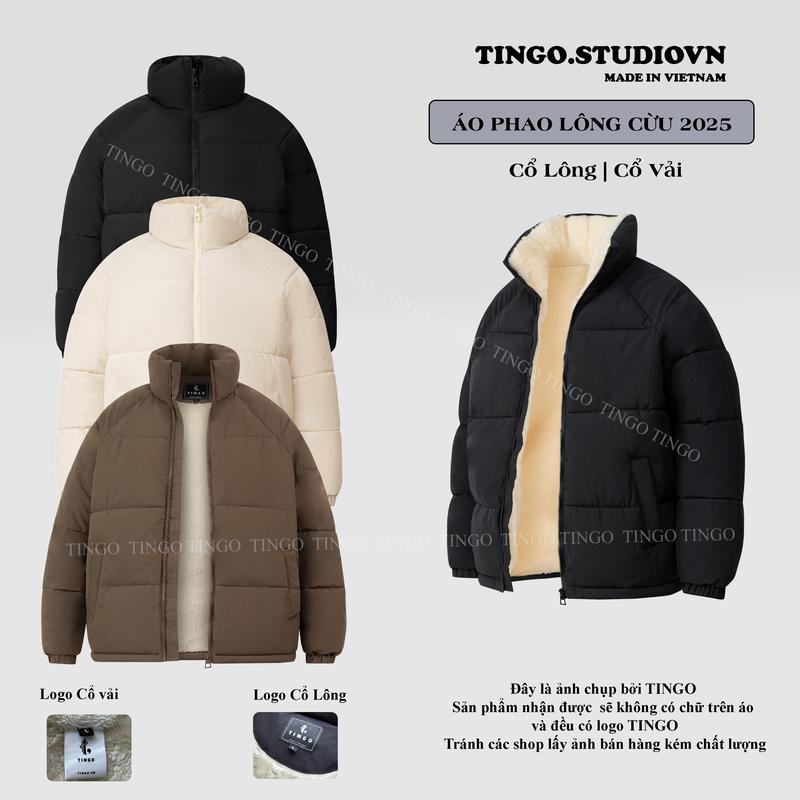 Áo Khoác Phao Suông Lót Lông Cừu Cao Cấp 2025 Chống Rét Giữ Ấm Nam Nữ Unisex Menswear Jacket  Made In Vietnam APS11