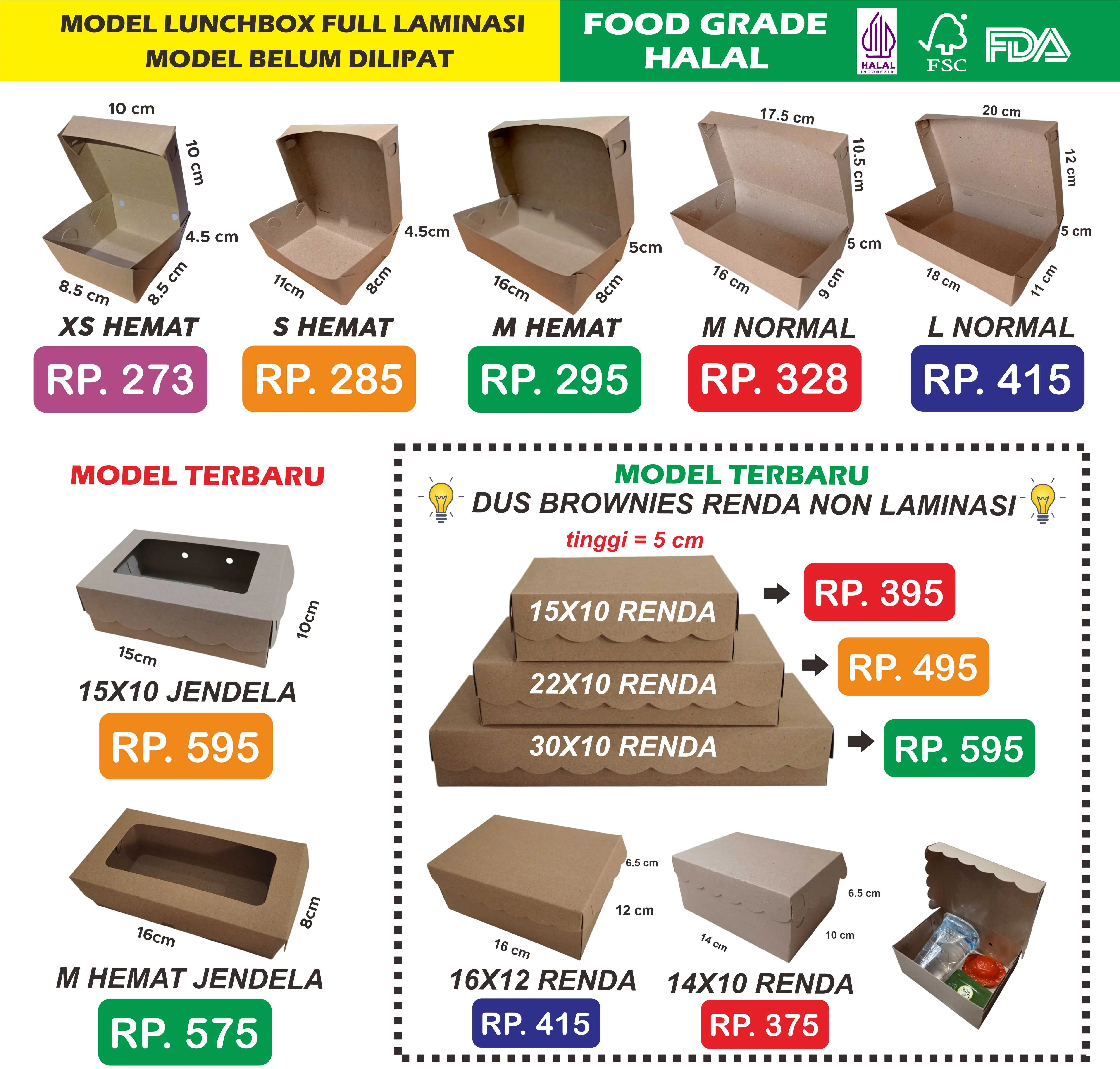 LUNCH BOX PAPER KOTAK MAKAN / DUS KRAFT COKLAT TAKEAWAY / DUS NASI / KOTAK NASI KRAFT COKLAT BROWN PAPER