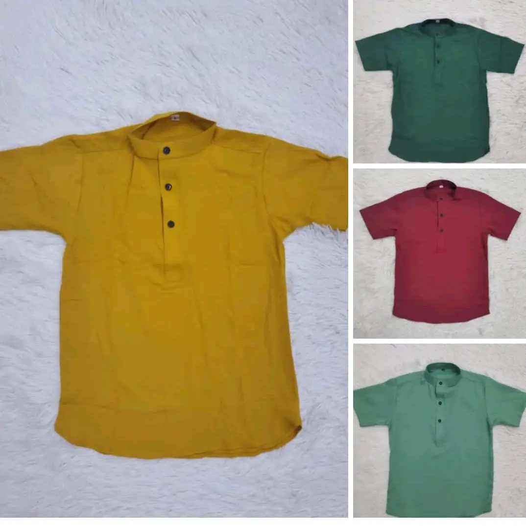 Kurta Budak Boys 1y-12years(Como Creep) Plain