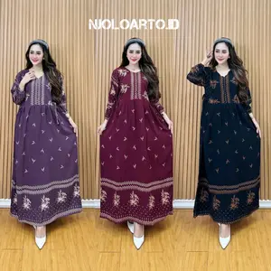 NJOLOARTO.ID Longdres Chibi Busui Bumil Bahan Rayon Tebal Trends LD 110cm Resleting Depan Tali Samping Daster Kekinian untuk Wanita Ibu Hamil
