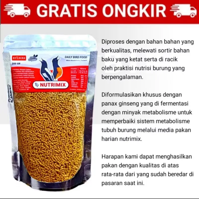 NUTRIMIX VOER KUNING Pakan Burung Murai Kacer Trucuk Jalak 4