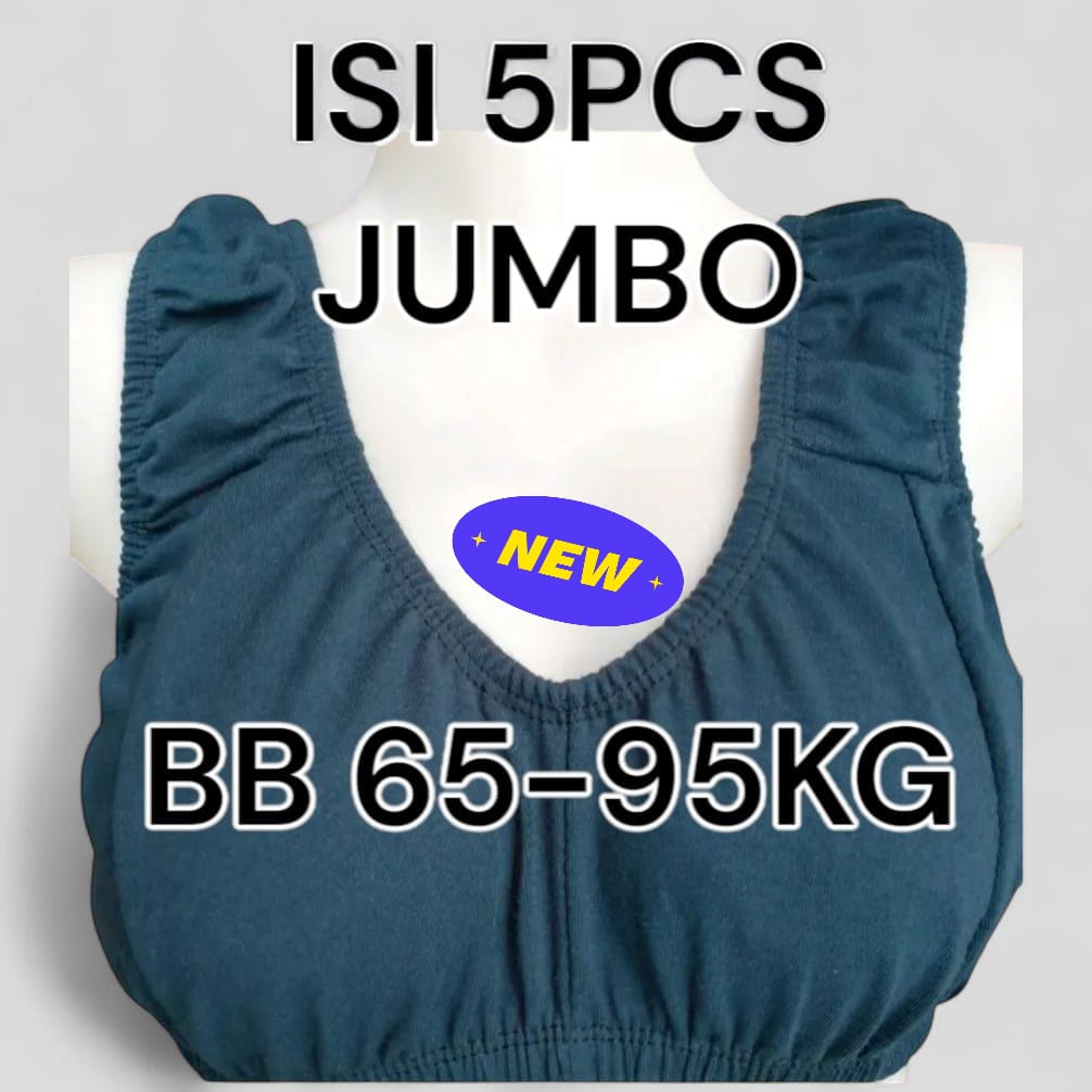 Isi 5 Jumbo BB 65-95 KG Keatas Untuk LD 120-150 CM Miniset Dewasa,Miniset Busui Wanita Bra BH bramurah br a Tampa Busa terlais banget Tanpa Kawat