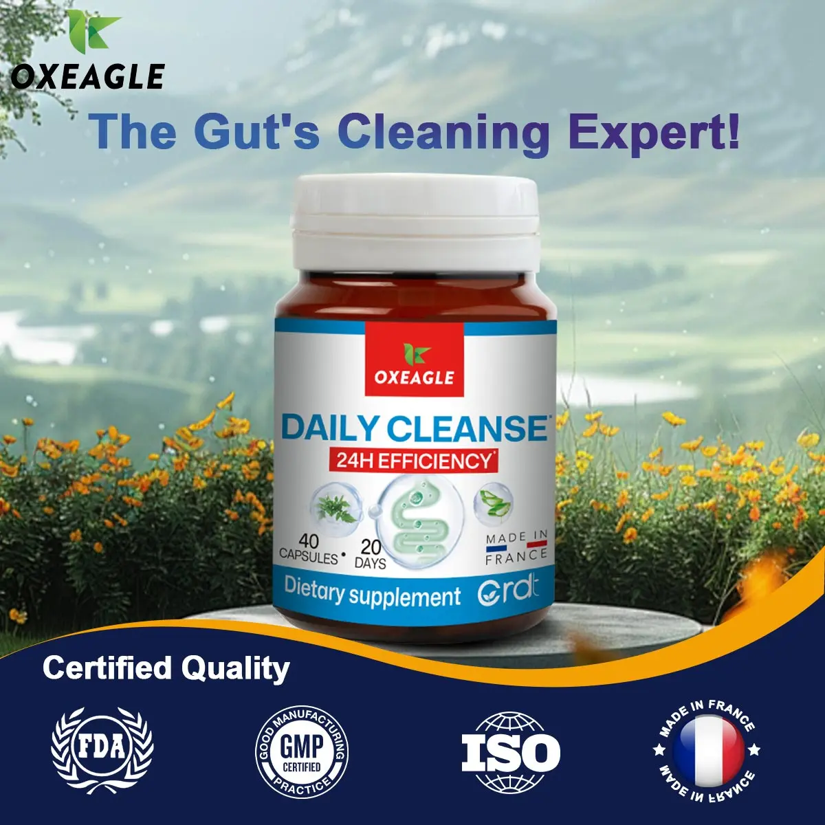 【Oxeagle】Plum & Aloe Pure Natural Extract | Gut Digestion Supplement | Support Gut Health & Digestive | Support Inner Beauty & For Daily Cleanse | 40 Capsules/Bottle | Skin Care