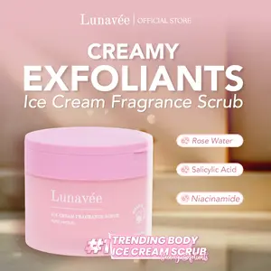 Lunavée - Ice Cream Fragrance Scrub 180gr scrub Lembut & Menyenangkan dengan Niacinamide & Vitamin C untuk Memperbaiki Skin Barrier, Mencerahkan & Menghaluskan Kulit NA11250700271