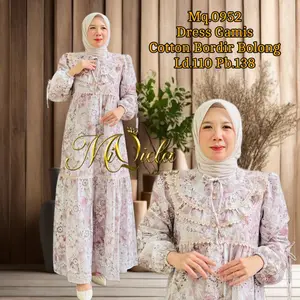 HAGYA Gamis Katbol by MiQiela Katun Bolong Bordir Renda Motif Bunga Premium Muslim Busui Friendly Nyaman Dipakai Cocok Untuk Gamis Muslim