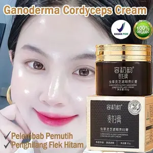 Ganoderma Cordyceps Dempul Wajah Tahan Lama Foundation Glowing 50g Cordyceps Whitening Lazy Cream Pemutih Penghilang Flek Hitam membandel pemutih