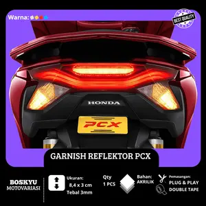 Reflektor Mata Kucing Spakbor Belakang Honda PCX 160 150 New LED Old / Stiker Timbul 3D Emblem Akrilik