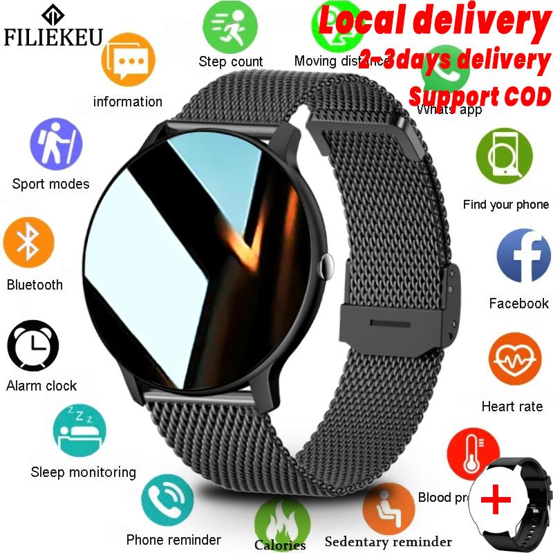 Đồng hồ thông minh, FILIEKEU, Màn hình cảm ứng đầy đủ, Không thấm nước, Đồng hồ theo dõi thể dục, Theo dõi nhịp tim, Đa chức năng, Thích hợp cho thể thao, Đồng hồ thông minh cặp đôi, Tương thích với Android và IOS, Thời trang