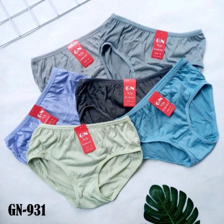 isi 6 pcs cd wanita golden nick 931 termurah | celana dalam gn wanita warna pastel polos jumbo katun 1