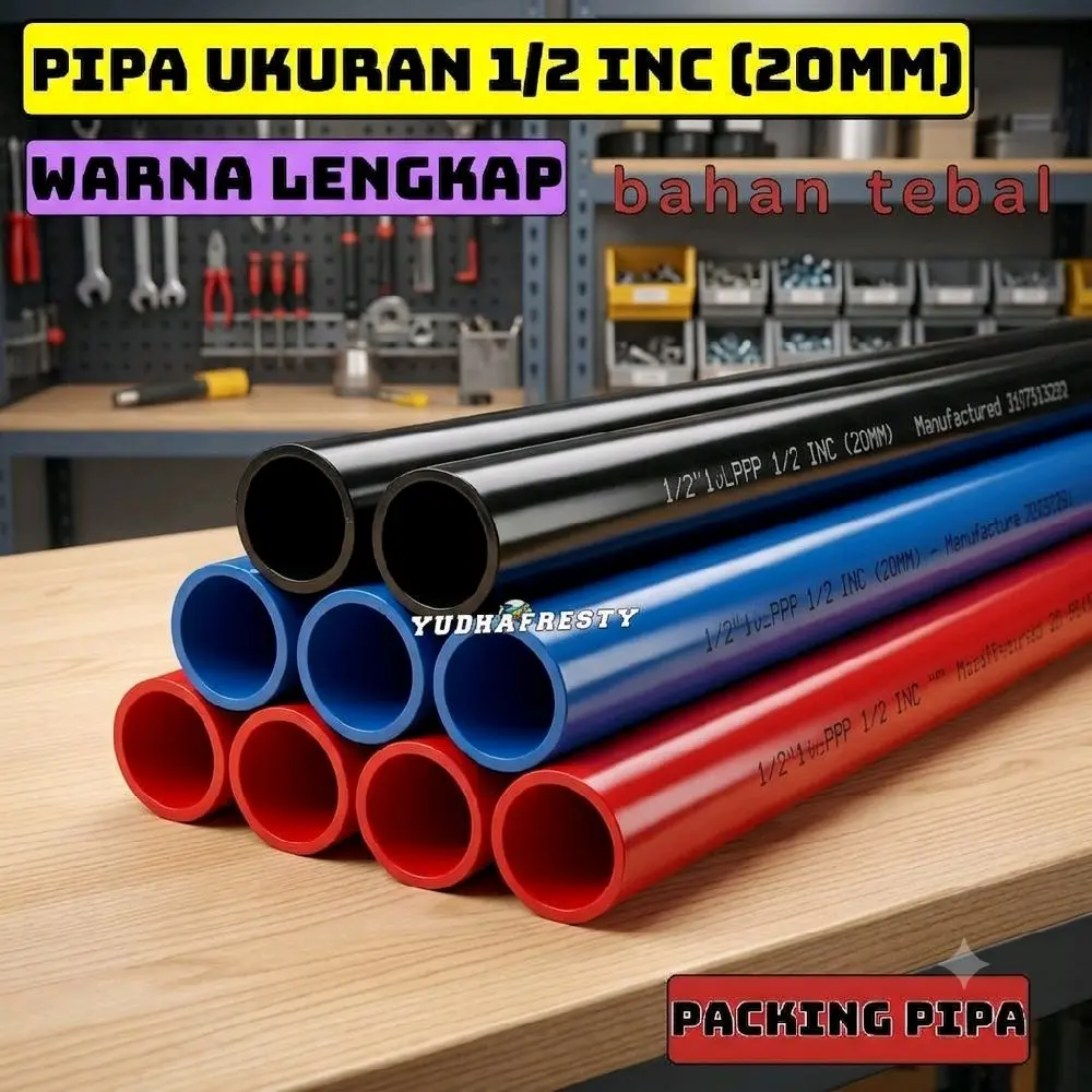 PIPA AKUARIUM UKURAN 20 MM  BIASA WARNA LENGKAP