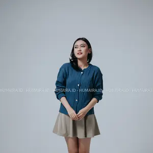 IMAS CABLE Crop Cardigan  Atasan wanita Korean style Knitwear Panjang kancing depan Baju Cewek Top Outer