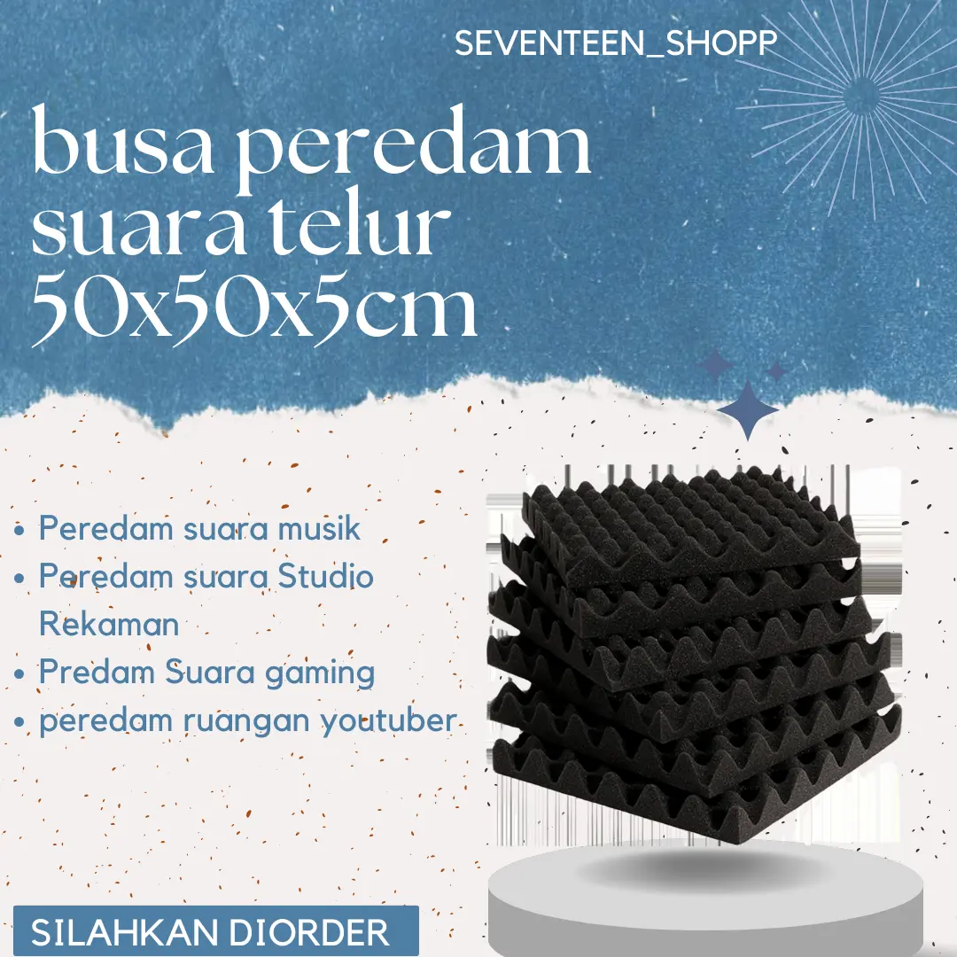 Busa Telur Peredam Suara - Acoustik Foam - Egg Foam 50x50CM