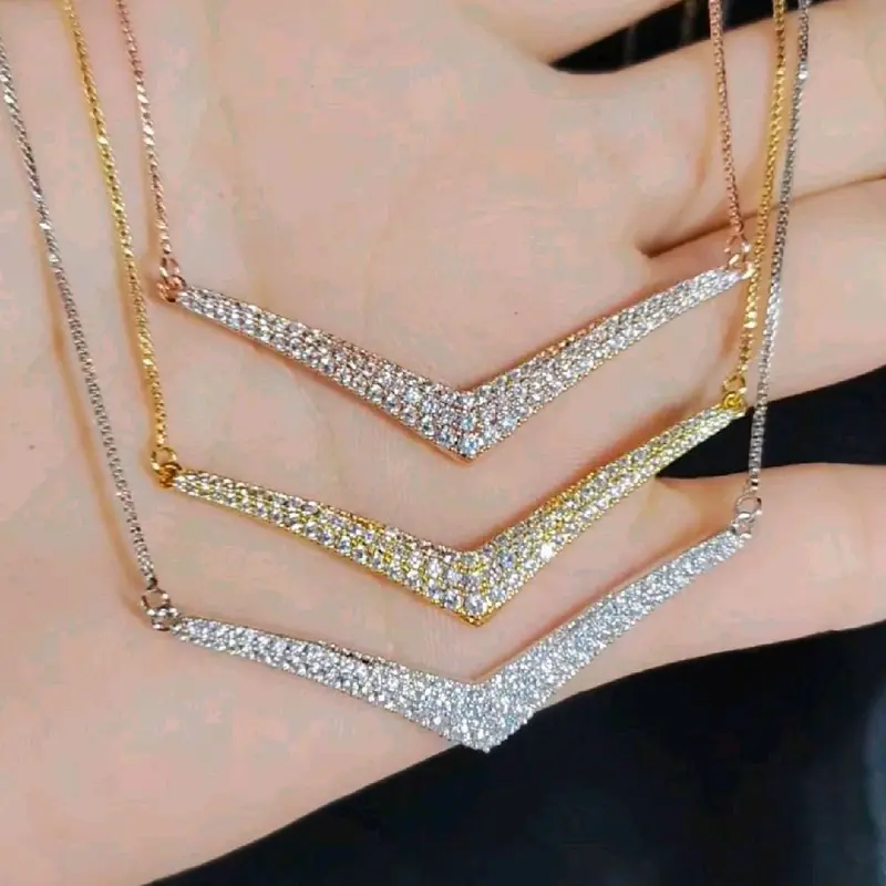 Titanium88 Kalung Wanita Motif AUREL Full Permata BRONZE KL4 0