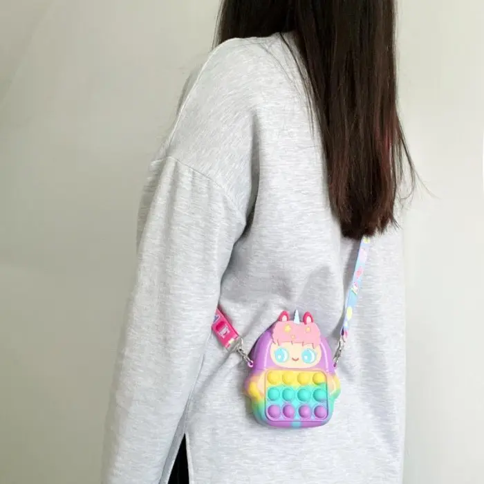 terbatas Tas pop it anak kuda pony/ Tas selempang anak fashion motif Ponny Doll ASLI 2