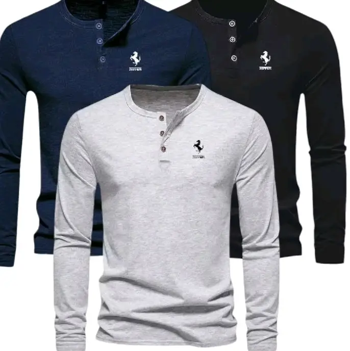 PAKET HEMAT ISI 3 PCS BAJUDISTRO KAOS KANCING PRIA LENGAN PANJANG elegan pas radang sukatani 1
