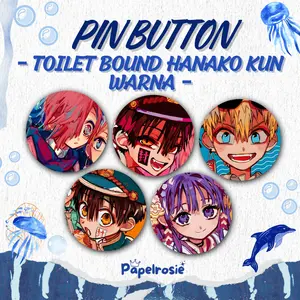 PIN BUTTON TOILET BOUND HANAKO KUN TBHA | PIN PENITI AESTHETIC 44MM TBHK | PIN PENITI BULAT AESTHETIC