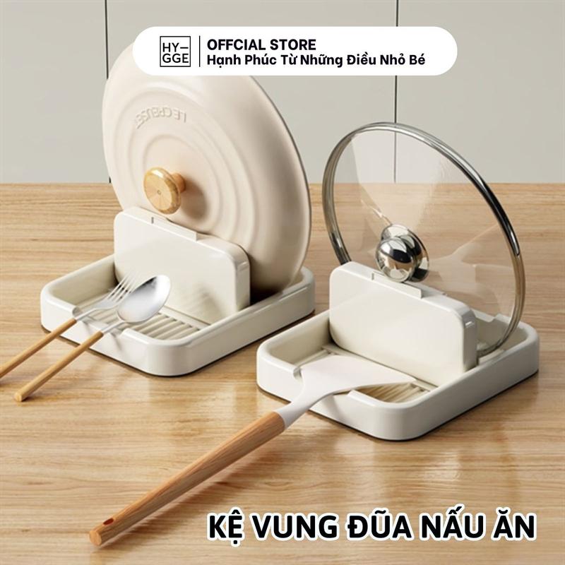  Kệ Để Vung Đũa  Nhà Bếp Lúc Nấu Ăn Hygge Có Rãnh Thoát Nước Chất Liệu Nhựa PP An Toàn Dễ Vệ Sinh 