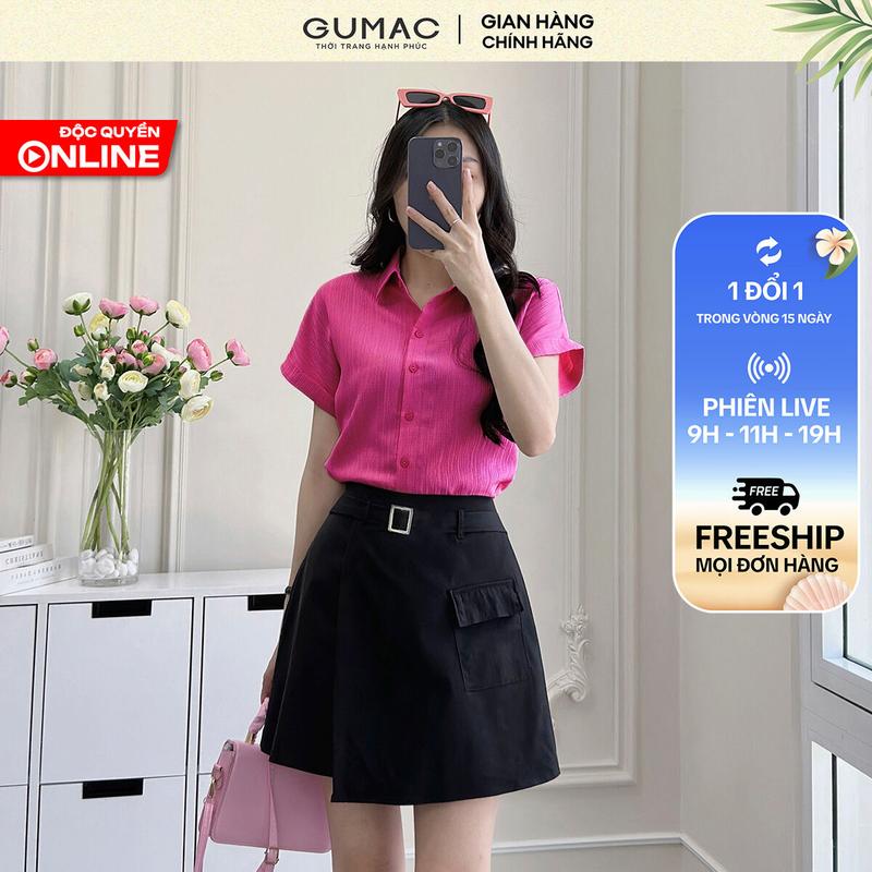 GUMAC - Áo sơ mi tay liền LAE1032 Nữ Top Women Shirt Lụa Xốp