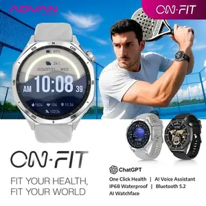 ADVAN Smartwatch On Fit Jam Tangan Pintar 1.53" inch Display AI Voice ChatGPT Strava & Google Fit 400mAh Battery Bluetooth Call IP68 Waterproof 100+ Sports Mode Baterai 7 Hari Garansi Resmi 1 Tahun | ONE-Net
