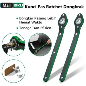 ISKU Kunci Pas Ratchet Dongkrak Mobil Universal Heavy Duty Baja Paduan dengan Adaptor Hemat Tenaga & Waktu Ergonomis Tahan Karat