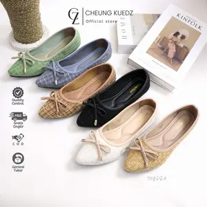 CZ - Cheung Kuedz Thyssa Sepatu Flat Wanita Sendal Balet Flatshoes Sol Karet