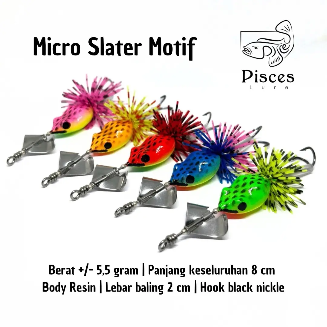Micro Slater Motif Super Mini 5.5 gram Umpan Pancing Mancing Casting Ikan Kocolan Gabus Limbata Lure