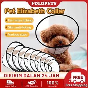 FOLOPETS Elizabeth Cone E-Collar Pet Cat Dog Adjustable Safety Collar Circle Head Cover Bit