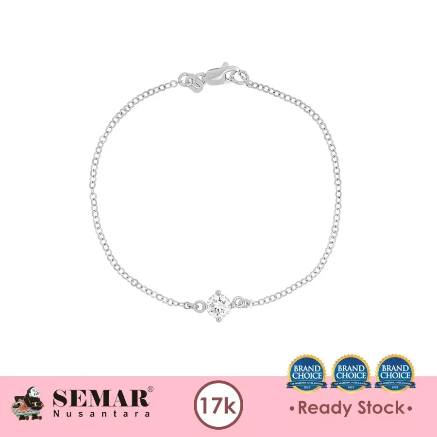 Gelang Emas Gilvi Solitaire White Gold 17K Semar Nusantara